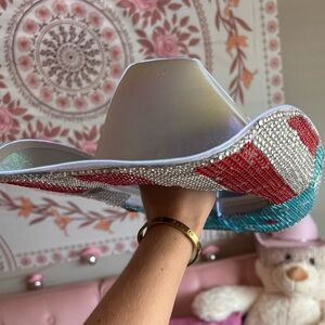 American flag cowboy hat rhinestoned FOURTH OF JULY